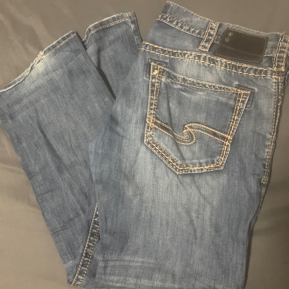 Mens 38x30 silver jeans